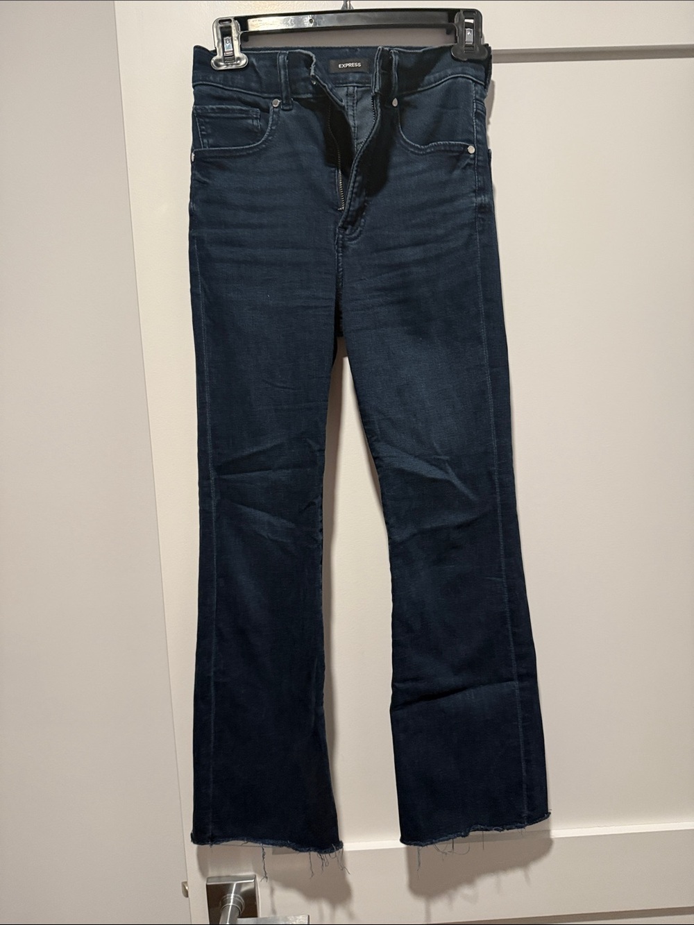 Express Women's Dark Indigo Flare Jeans